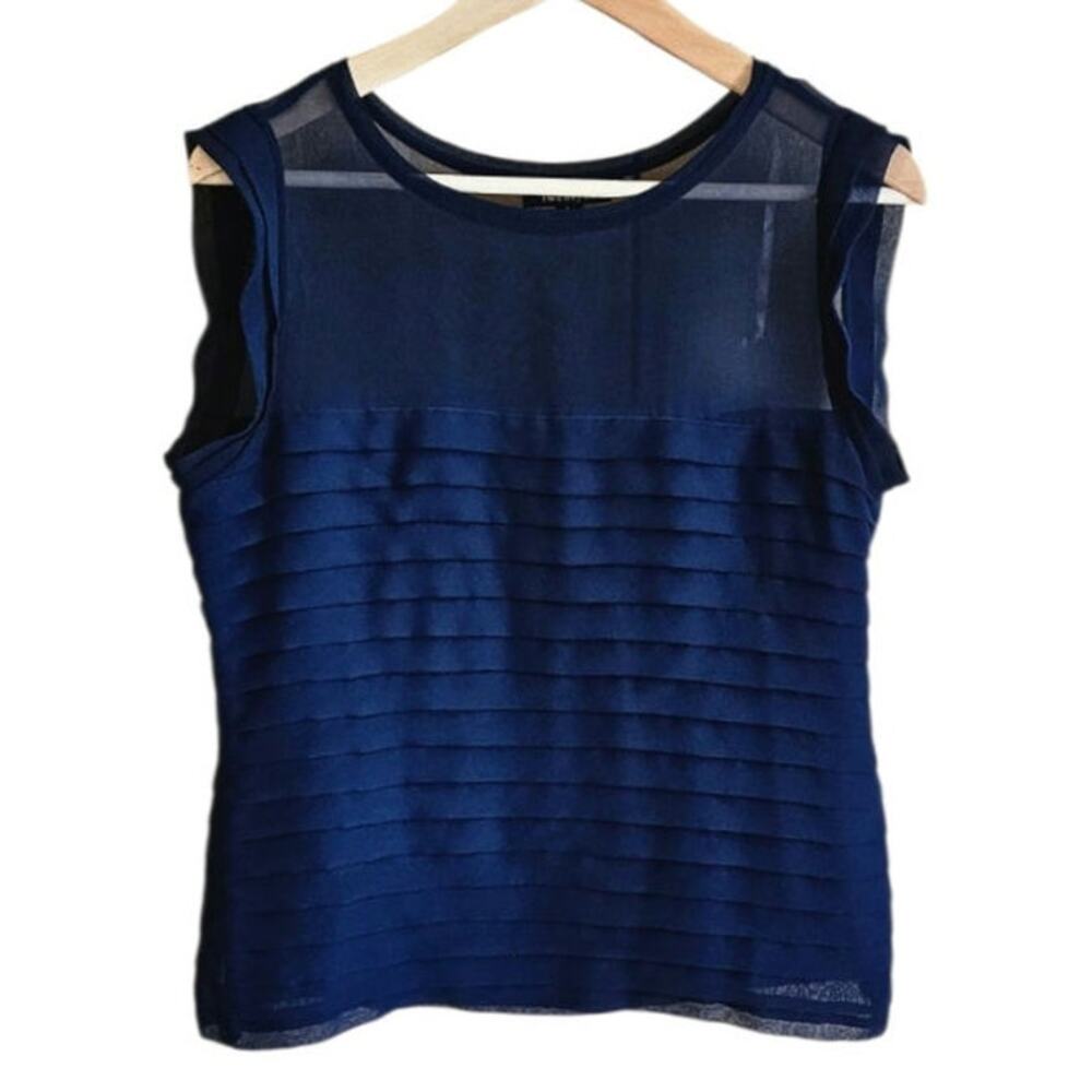 Forever 21 Deep Blue Sheer Accent Tank Top
